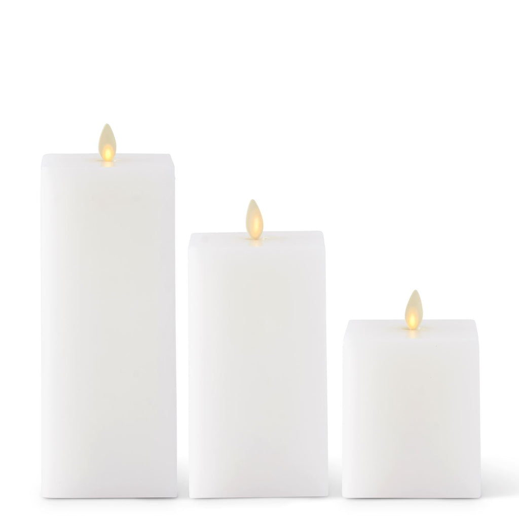 Luminara - Indoor Flameless - Square White – Opal and Olive