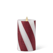 Candy Striped Wax Indoor Pillar Luminara Candle  K&K   
