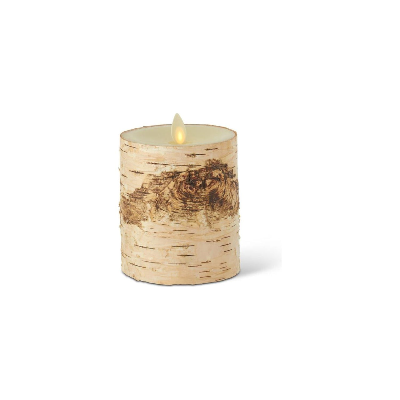 Birch Bark Wax Indoor Pillar Luminara Candle  K&K   