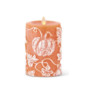 Luminara -  Indoor Flameless - Pumpkin Embossed Flameless Candles K&K   