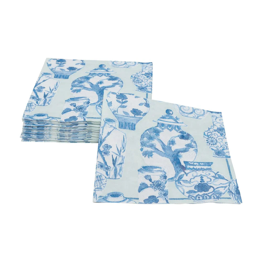 Cocktail Napkin - Glazed Porcelain Celadon Caspari