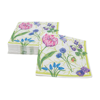 Cocktail Napkin - Floral Majolica Caspari