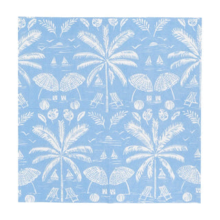 Cocktail Napkin - Palms And Parasols Ocean Caspari