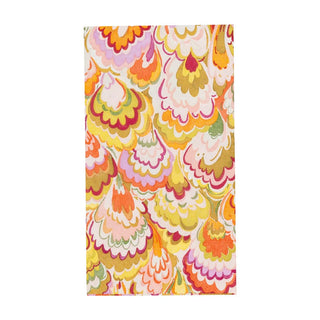 Guest Towel Napkin - Marbled Ceramica Rspbrry/Chartreuse Caspari