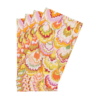 Guest Towel Napkin - Marbled Ceramica Rspbrry/Chartreuse Caspari