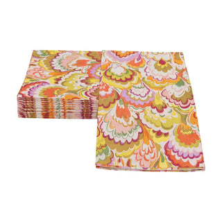 Guest Towel Napkin - Marbled Ceramica Rspbrry/Chartreuse Caspari