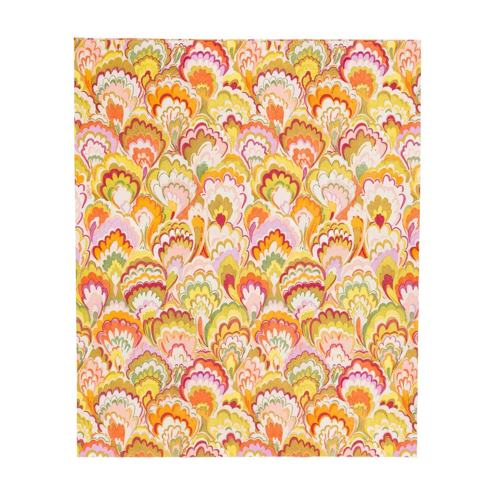 Guest Towel Napkin - Marbled Ceramica Rspbrry/Chartreuse Caspari