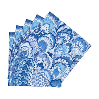 Cocktail Napkin - Marbled Ceramica Indigo Caspari