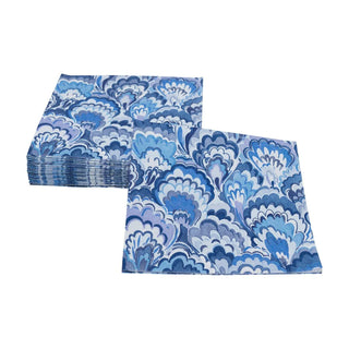 Cocktail Napkin - Marbled Ceramica Indigo Caspari