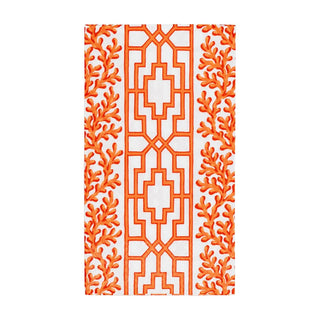 Guest Towel Napkin - Coral And Trellis Coral Caspari