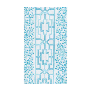 Guest Towel Napkin - Coral And Trellis Robin'S Egg Caspari