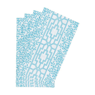 Guest Towel Napkin - Coral And Trellis Robin'S Egg Caspari