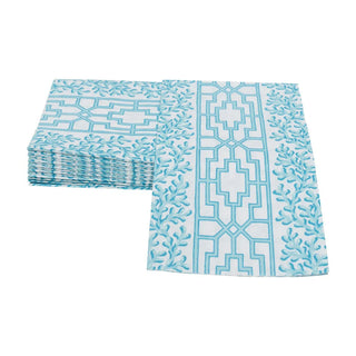 Guest Towel Napkin - Coral And Trellis Robin'S Egg Caspari