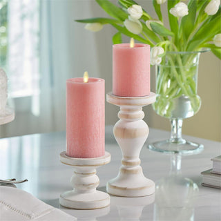 Rose Tan Seaglass Luminara Indoor Pilar Candle K&K