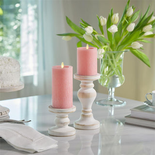 Rose Tan Seaglass Luminara Indoor Pilar Candle K&K
