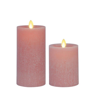 Rose Tan Seaglass Luminara Indoor Pilar Candle K&K