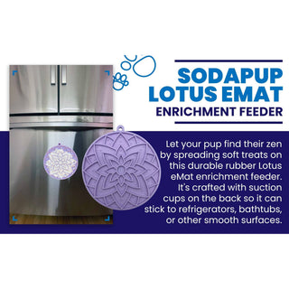 Lotus eMat enrichment lick mat with suction cups, purple rubber, 2-pack