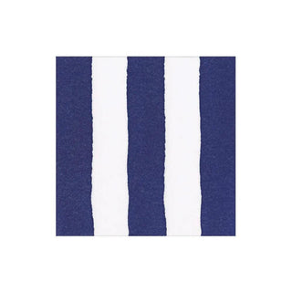 Cocktail napkin with navy cafe stripe pattern on paper-linen.