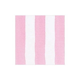 Cocktail napkin, cafe stripe in light pink and white, paper linen.