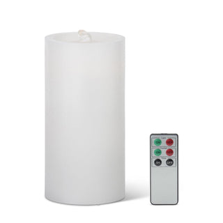 Water LED pillar candle with remote, white; 2-piece set (candle and remote)