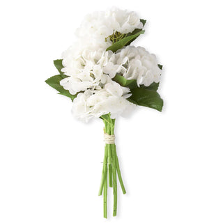Light peach real-touch hydrangea bundle, 6 stems with twine-bound green stems.