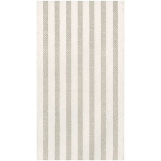 Guest towel napkin, taupe striped on cream, paper linen, 1 piece