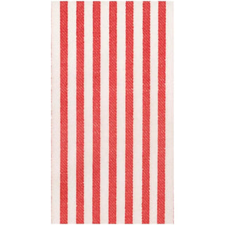 Guest towel napkin Melograno Stripe Red, paper linen with red stripes.