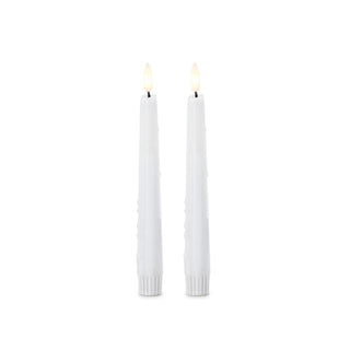 LED drip taper candles, set of 2, 8 inches tall, white with flickering flames