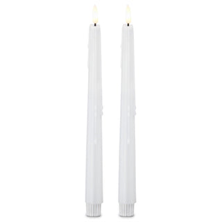 LED drip taper candles, set of 2, 11.5 in tall, white, battery-operated