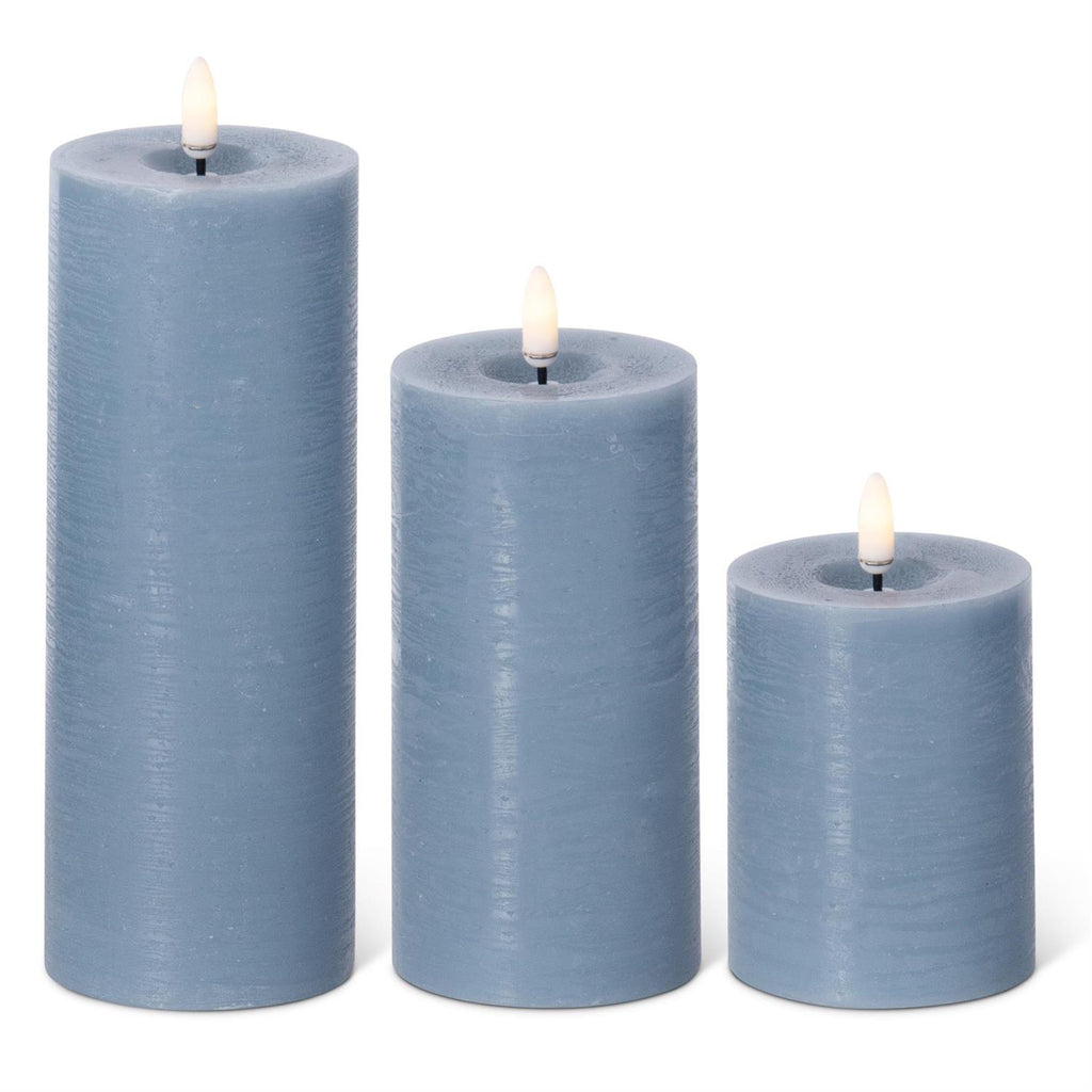 Light Blue ON/OFF Touch LED Pillar Candles 3