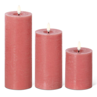 Pink ON/OFF Touch LED Pillar Candles 3" D K&K