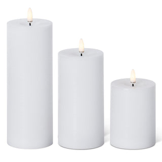 White ON/OFF Touch LED Pillar Candles 3" D K&K