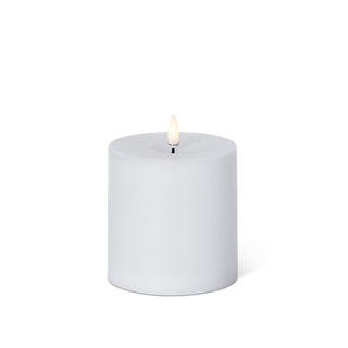 White ON/OFF Touch LED Pillar Candless 4" D K&K Small