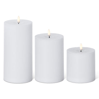 White ON/OFF Touch LED Pillar Candless 4" D K&K