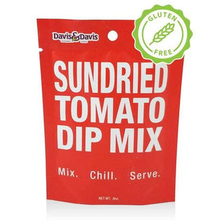 Sundried Tomato Dip Mix in red packaging with gluten-free badge