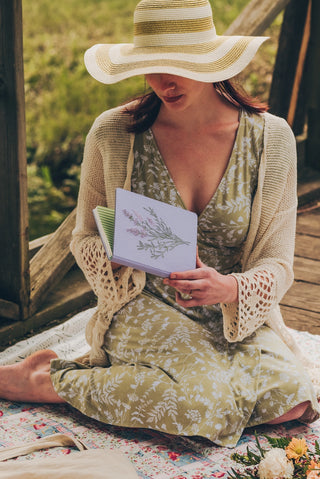 Lavender Bunch Vegan Embroidered Journal Denik