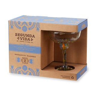 Artistico Recycled Glass Margarita Glasses - Set of 2 Twine