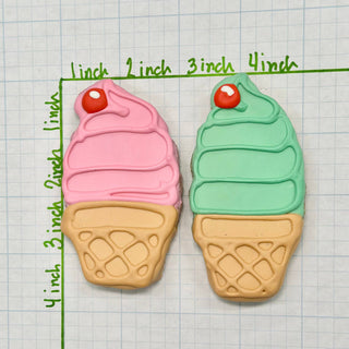 Lunch Menu Dapper pair of ice cream cone cookies in pink and mint green with red cherries