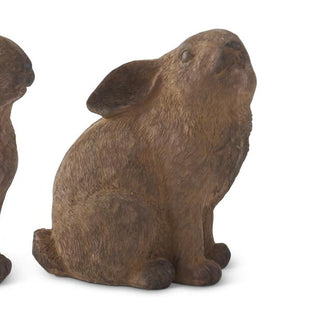 Textured Brown Resin Rabbits K&K Ears Down