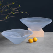 GLASS Alabaster Wave Extra Large Bowl (Clear and Blue) BOWL Beatriz Ball   