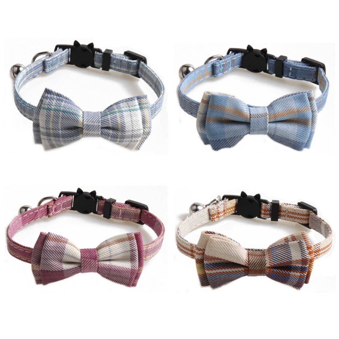 Mokka - British Plaid Bowtie Cat Collar Cheerhunting
