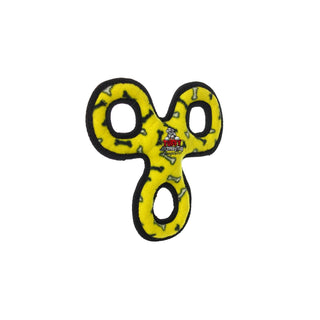 3-Way Tug dog toy in yellow with black trim and visible logo