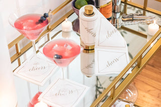 Gold Cocktail Napkin Stand Toasting With Tara