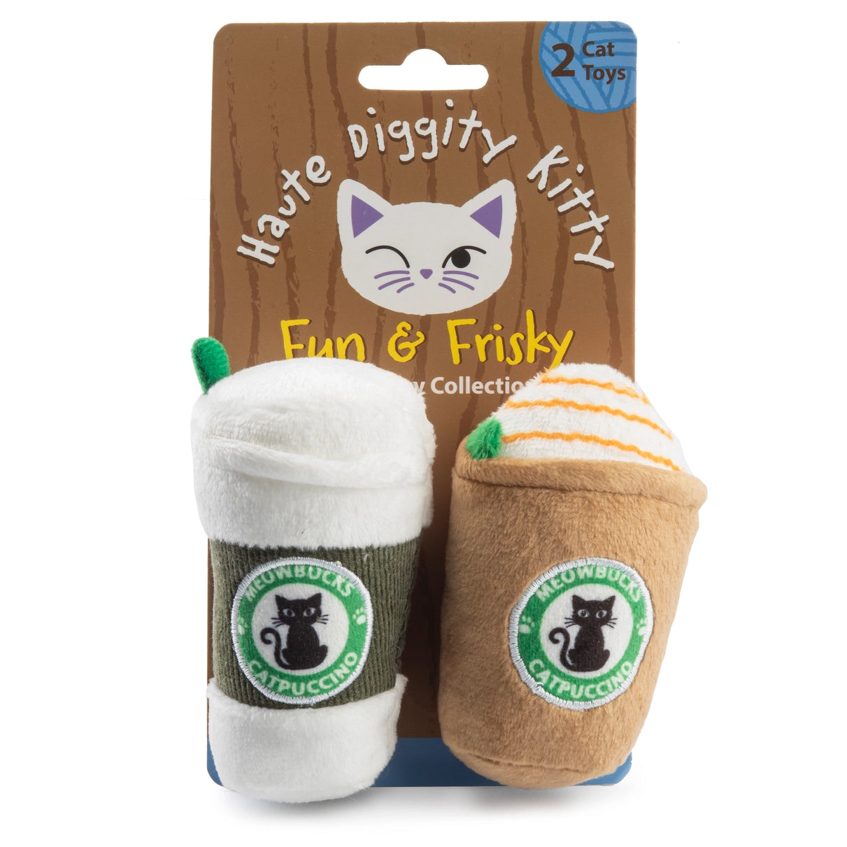 Meowbucks (2 Coffee Cups) Organic Catnip Toys  Haute Diggity Dog   