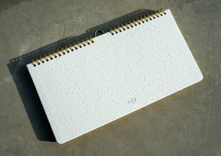 White Crinkle Weekly Planner Desk Pad Denik