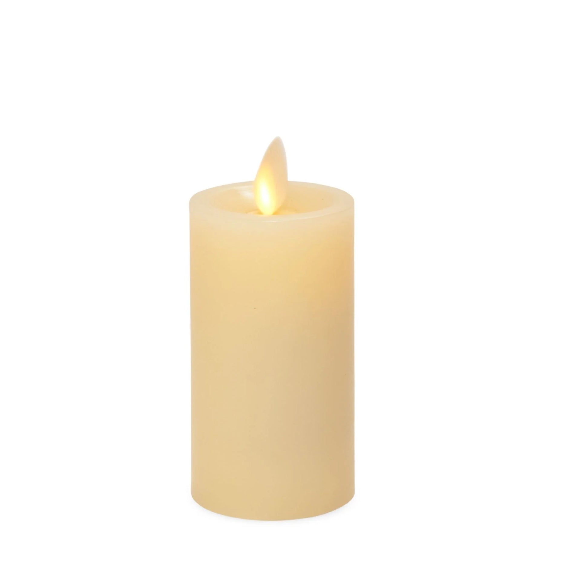 Flameless Wax Candle 3W by 8H Ivory Pillar - Remote Ready 