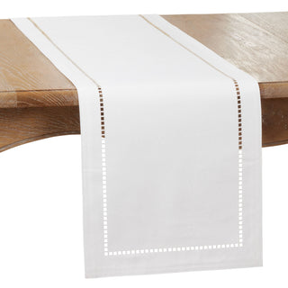 Laser-Cut Hemstitch Runner Saro Lifestyle