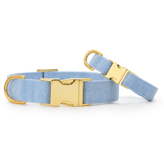 Blue Chambray Dog Collar Dapper The Foggy Dog