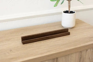 Two 12-inch espresso wood tile stands for letterboard