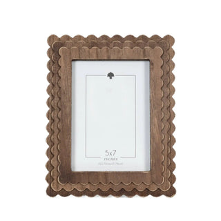 Espresso Scalloped Wood Photo Frame for 5 x 7 Photos